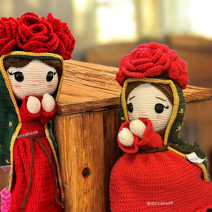 Handmade Lady of Guadalupe reversible magic bouquet made with crochet